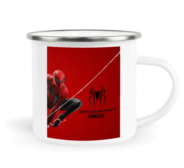 Spiderman — Metallic enamel cup white 360ml