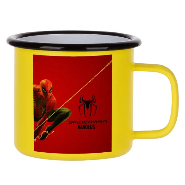 Spiderman — Κούπα Μεταλλική εμαγιέ ΜΑΤ Κίτρινη 360ml