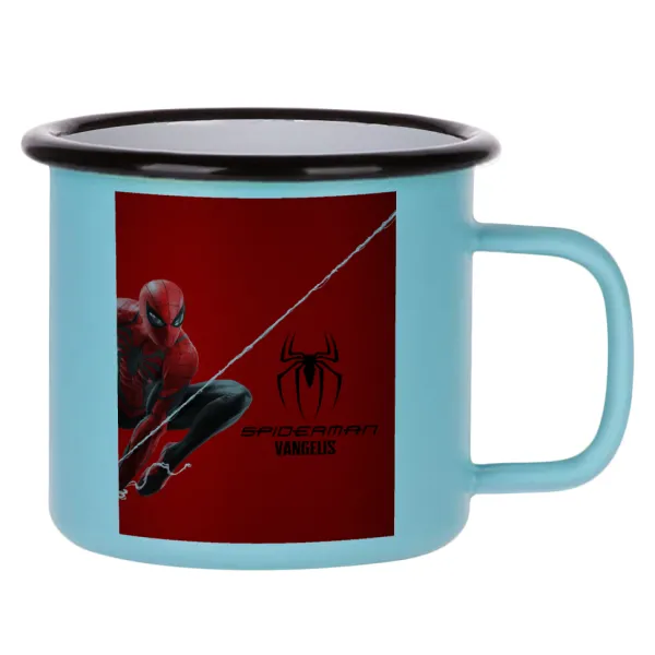 Spiderman — Κούπα Μεταλλική εμαγιέ ΜΑΤ σιέλ 360ml