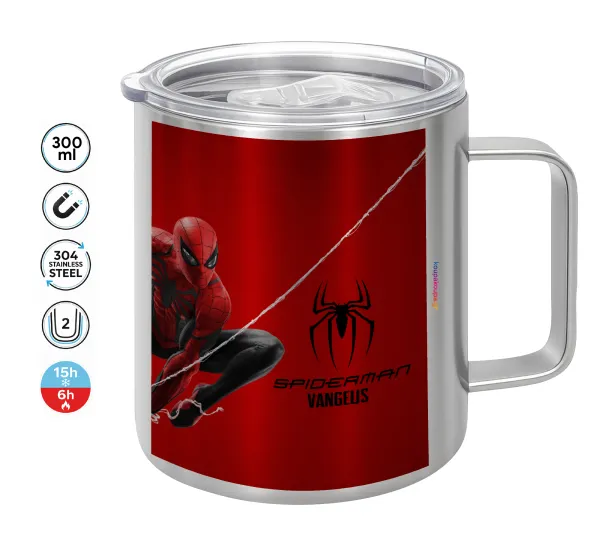 Spiderman — Double-walled stainless steel mug 300ml with temperature-retaining lid