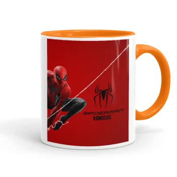 Spiderman, Κούπα χρωματιστή πορτοκαλί, κεραμική, 330ml