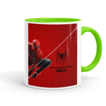 Spiderman, Mug colored light green, ceramic, 330ml
