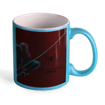 Spiderman, Κούπα Σιέλ Glitter που γυαλίζει, κεραμική, 330ml