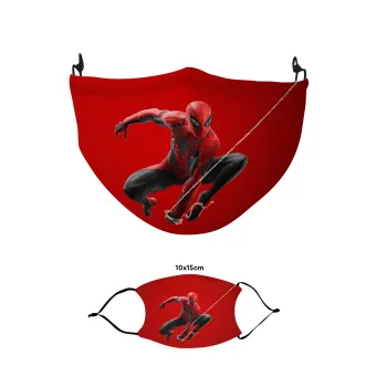 Spiderman, Μάσκα υφασμάτινη παιδική πολλαπλών στρώσεων με υποδοχή φίλτρου