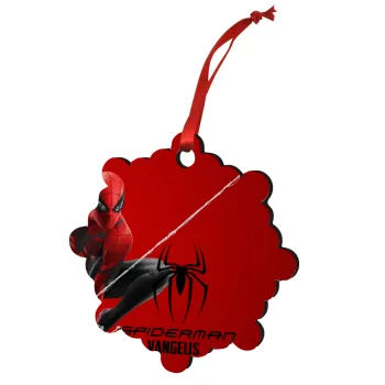 Spiderman, Christmas ornament snowflake wooden 7.5cm
