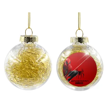 Spiderman, Transparent Christmas tree ball ornament with gold filling 8cm
