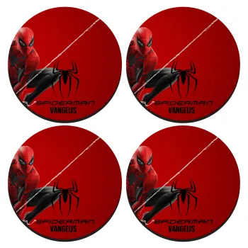 Spiderman, ΣΕΤ 4 Σουβέρ ξύλινα στρογγυλά (9cm)