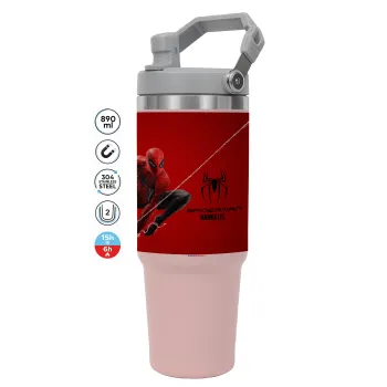 Spiderman, ΡΟΖ χρώματος Θερμός Ανοξείδωτο 890ml (30oz) με χερούλι