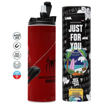 Spiderman, Tumbler ποτήρι θερμό ΓΚΡΙ από ανοξείδωτο ατσάλι 600ml