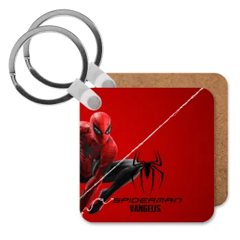 Spiderman, Μπρελόκ Ξύλινο τετράγωνο MDF