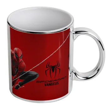 Spiderman, Κούπα κεραμική, ασημένια καθρέπτης, 330ml