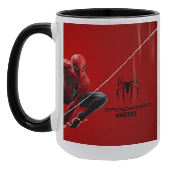 Spiderman, Κούπα Mega 15oz, κεραμική Μαύρη, 450ml