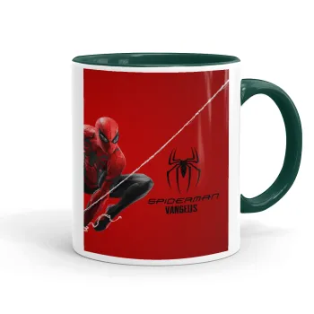 Spiderman, Κούπα χρωματιστή πράσινη, κεραμική, 330ml