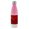 Μεταλλικό παγούρι θερμός Ροζ/Λευκό (Stainless steel), διπλού τοιχώματος, 500ml