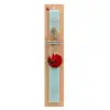 Easter Set, wooden keychain & aromatic flat Easter candle (30cm) (TURQUOISE)