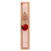 Easter Set, wooden keychain & scented flat Easter candle (30cm) (PINK)