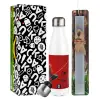 Easter candle, metallic white thermos bottle (500ml) & aromatic flat candle (30cm) (GRAY)