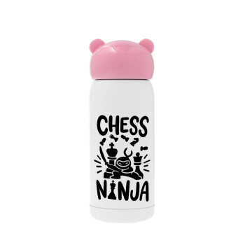 Chess ninja, Ροζ ανοξείδωτο παγούρι θερμό (Stainless steel), 320ml