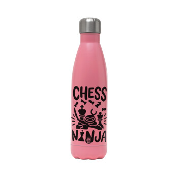 Chess ninja, Metal mug thermos Pink Mat (Stainless steel), double wall, 500ml