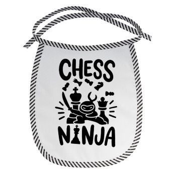 Chess ninja, Σαλιάρα μωρού αλέκιαστη με κορδόνι Μαύρη
