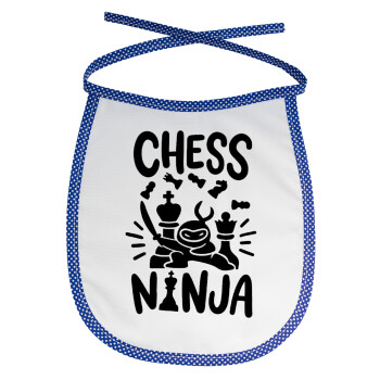Chess ninja, Σαλιάρα μωρού αλέκιαστη με κορδόνι Μπλε