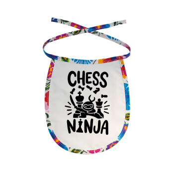 Chess ninja, Σαλιάρα μωρού αλέκιαστη με κορδόνι Χρωματιστή