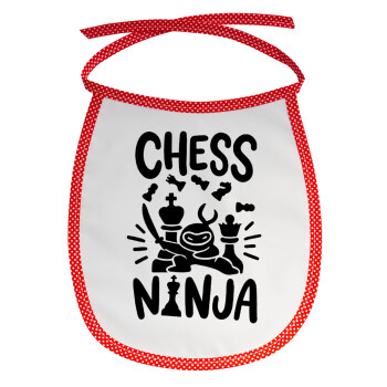 Chess ninja, Σαλιάρα μωρού αλέκιαστη με κορδόνι Κόκκινη
