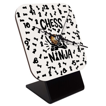 Chess ninja, Επιτραπέζιο ρολόι ξύλινο με δείκτες (10cm)