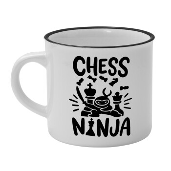 Chess ninja, Κούπα κεραμική vintage Λευκή/Μαύρη 230ml
