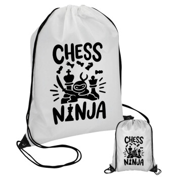Chess ninja, Τσάντα πουγκί με μαύρα κορδόνια (1 τεμάχιο)
