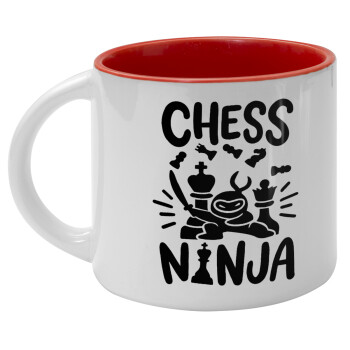 Chess ninja, Κούπα κεραμική 400ml Λευκή/Κόκκινη