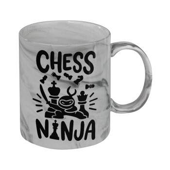 Chess ninja, Mug ceramic marble style, 330ml