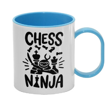 Chess ninja, Κούπα (πλαστική) (BPA-FREE) Polymer Μπλε για παιδιά, 330ml
