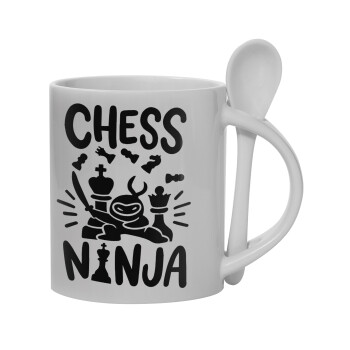 Chess ninja, Κούπα, κεραμική με κουταλάκι, 330ml (1 τεμάχιο)