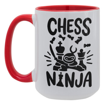 Chess ninja, Κούπα Mega 15oz, κεραμική Κόκκινη, 450ml