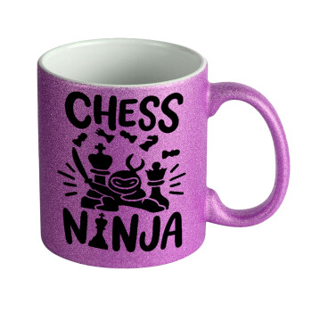 Chess ninja, Κούπα Μωβ Glitter που γυαλίζει, κεραμική, 330ml