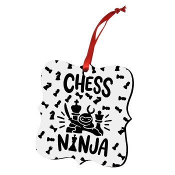 Chess ninja, Χριστουγεννιάτικο στολίδι polygon ξύλινο 7.5cm