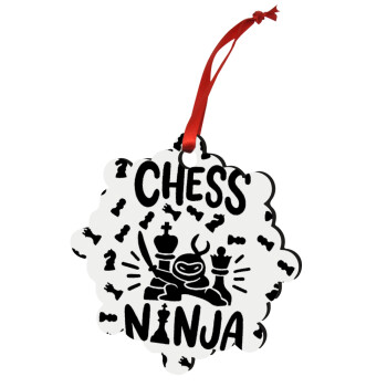 Chess ninja, Χριστουγεννιάτικο στολίδι snowflake ξύλινο 7.5cm