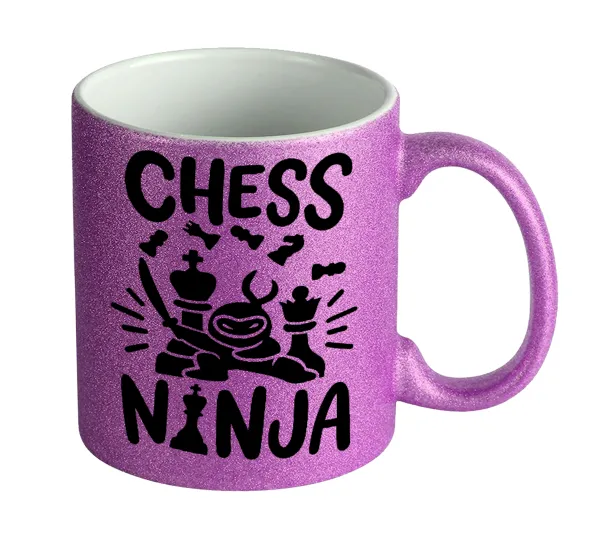 Chess ninja — Κούπα Μωβ Glitter που γυαλίζει, κεραμική, 330ml