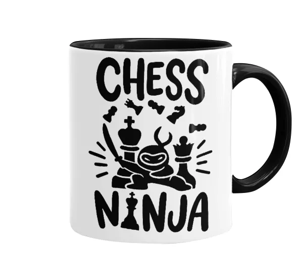 Chess ninja — Mug colored black, ceramic, 330ml