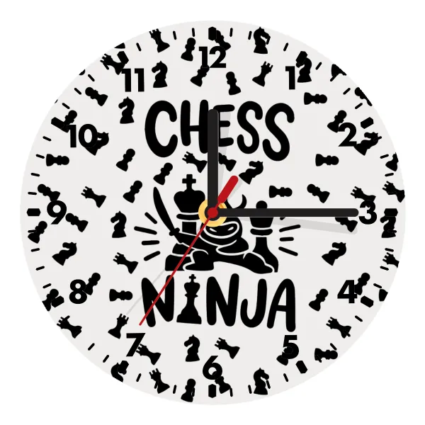 Chess ninja — Ρολόι τοίχου ξύλινο (20cm)