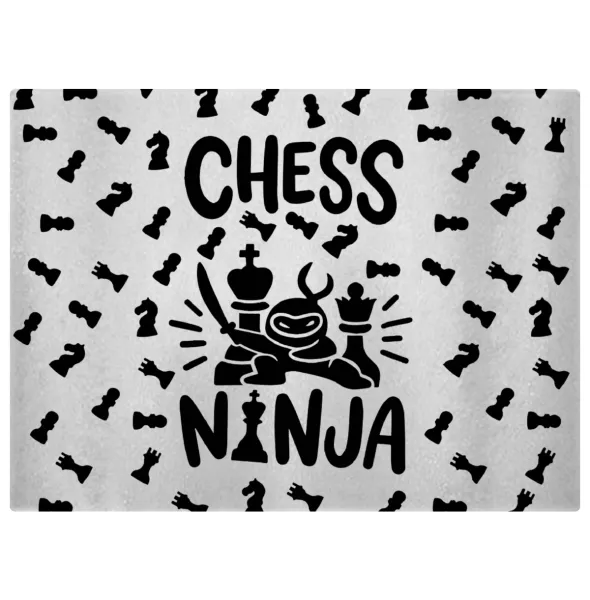Chess ninja — Glass cutting board (38x28cm)