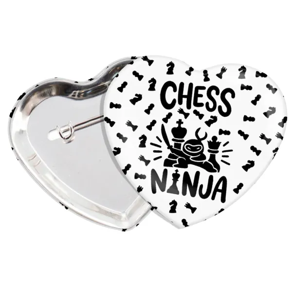 Chess ninja — Heart pin badge (57x52mm)