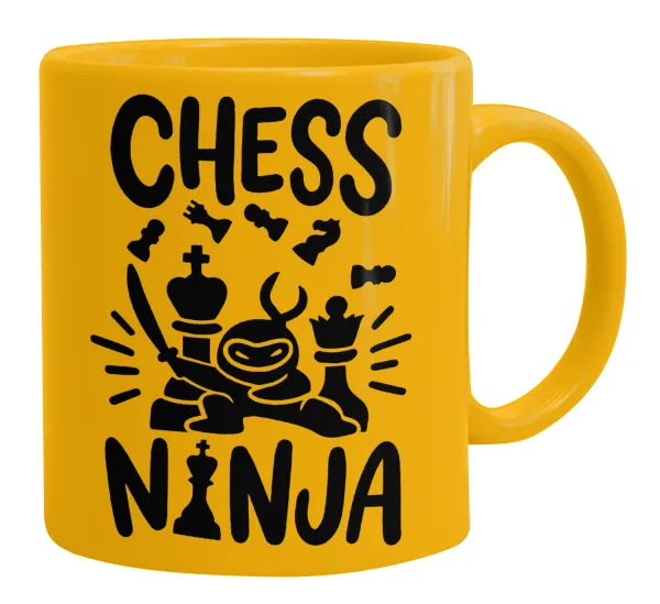 Chess ninja — Ceramic coffee mug yellow, 330ml