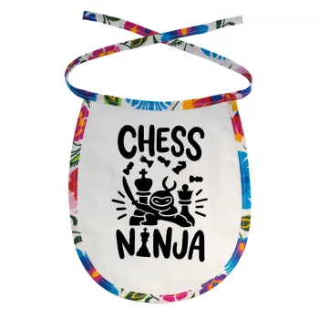Chess ninja, Σαλιάρα μωρού αλέκιαστη με κορδόνι Χρωματιστή