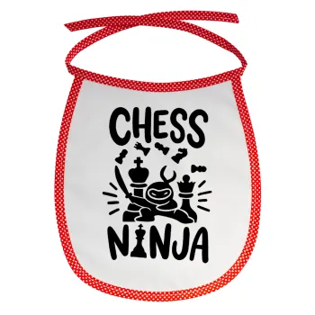 Chess ninja, Σαλιάρα μωρού αλέκιαστη με κορδόνι Κόκκινη