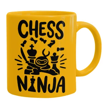Chess ninja, Κούπα, κεραμική κίτρινη, 330ml