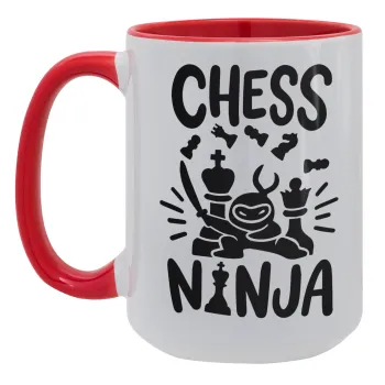 Chess ninja, Κούπα Mega 15oz, κεραμική Κόκκινη, 450ml