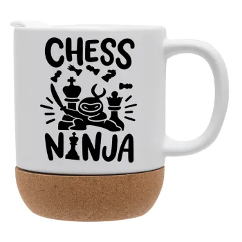 Chess ninja, Κούπα, κεραμική με βάση φελού και καπάκι (ΜΑΤ), 330ml