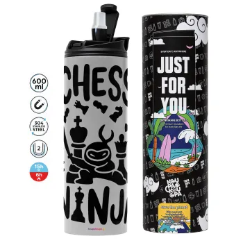 Chess ninja, Tumbler stainless steel GREY 600ml